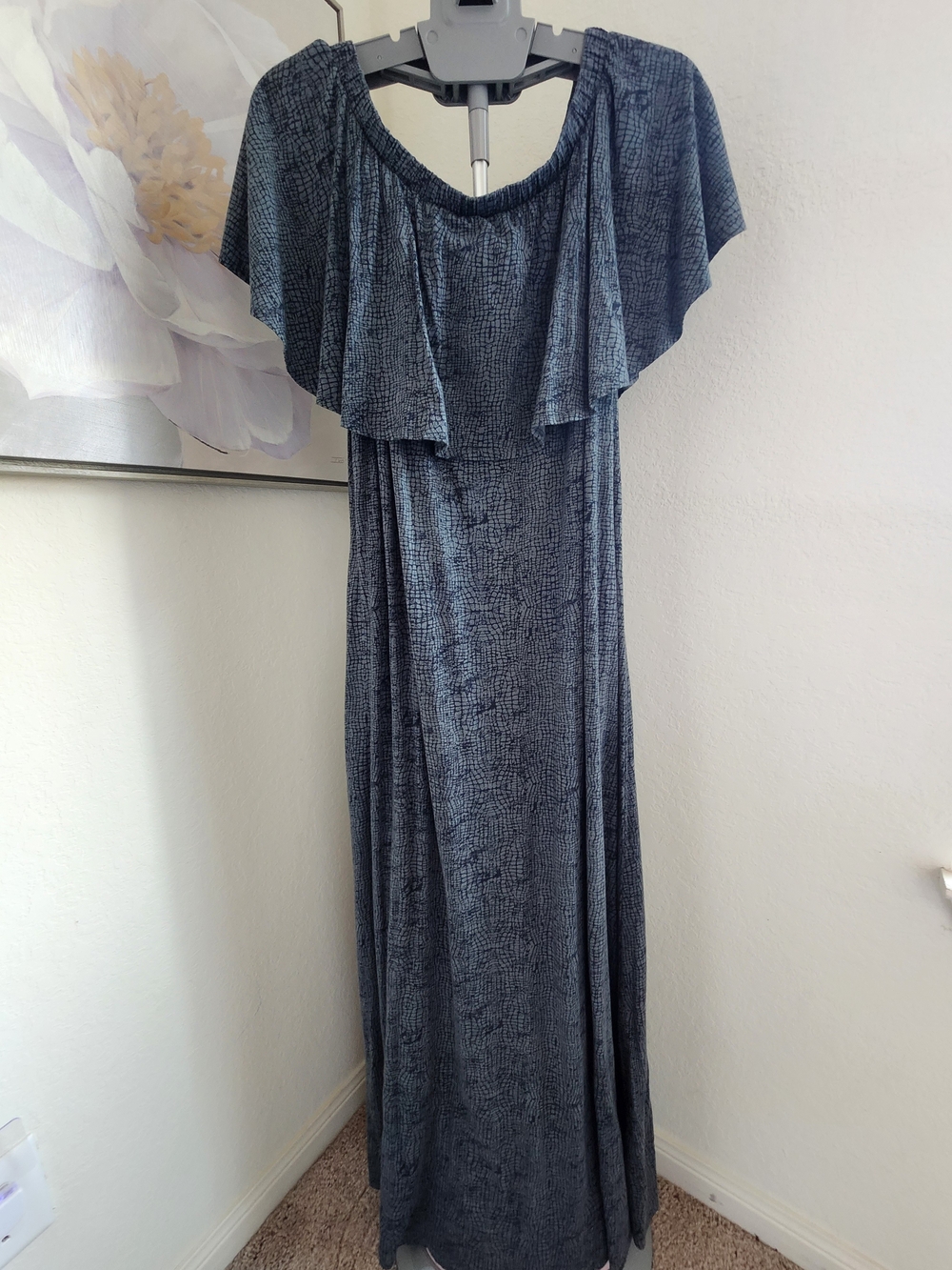 Soft Surroundings Slate Gray Textured Maxi Dress